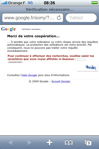 Impossible d'atteindre Google.fr depuis mon iPhone
