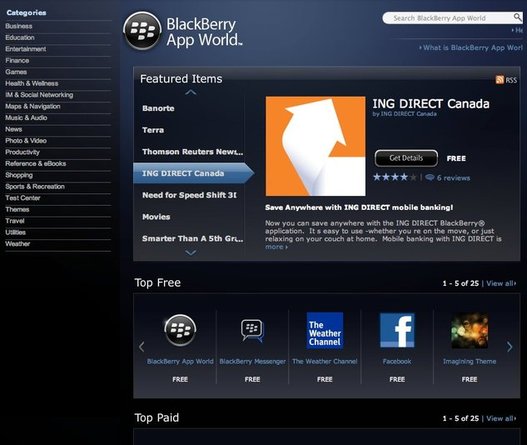 Blackberry App World - 1 an et plus de 6000 applications