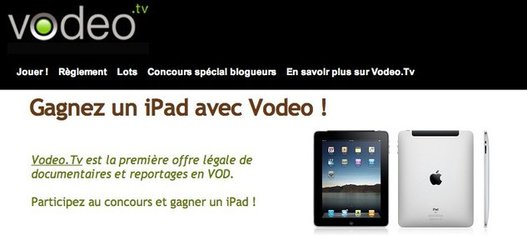 Vodeo vous offre un iPad