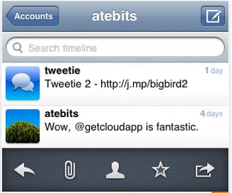 Twitter pour iPhone = Tweetie