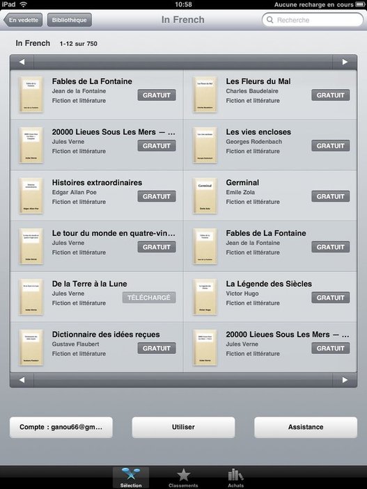 iBookStore pour iPad - Plus de 700 livres gratuits en français