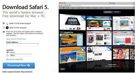 Safari 5 est disponible