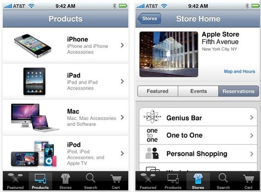 Application Apple Store pour iPhone disponible sur l'App Store