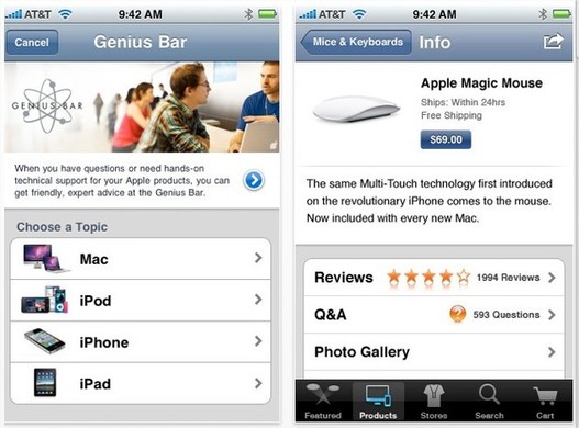 Application Apple Store pour iPhone disponible sur l'App Store