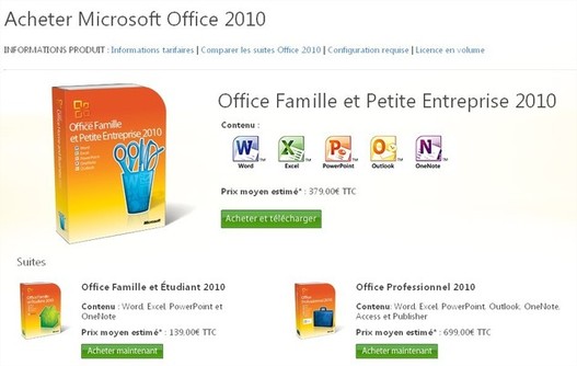 Microsoft Office 2010 est disponible à la vente