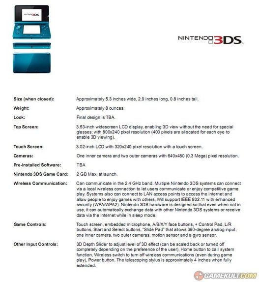 E3 2010 - Nintendo lance la Nintendo 3DS - La 3D sans lunettes