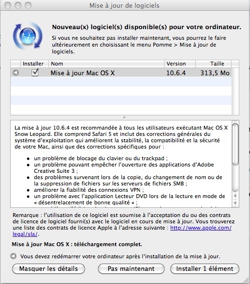 Apple met à jour Mac OS X avec la 10.6.4