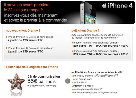 iPhone 4 - Les tarifs d'Orange enfin dévoilés officiellement