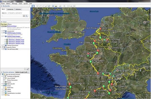Le Tour de France 2010 sur Google Earth et sur Bing Maps