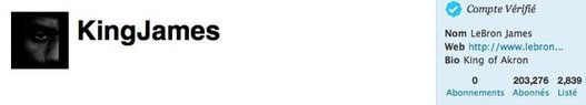 LeBron James, alias KingJames, deviendra t il le roi sur Twitter ?