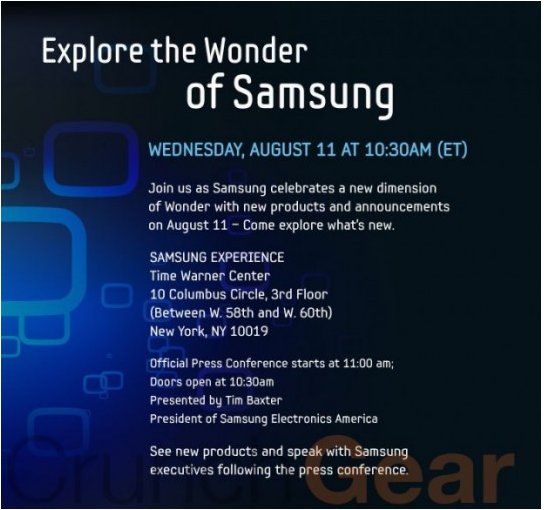 La tablette Samsung Galaxy Tab pour le 11 aout ?