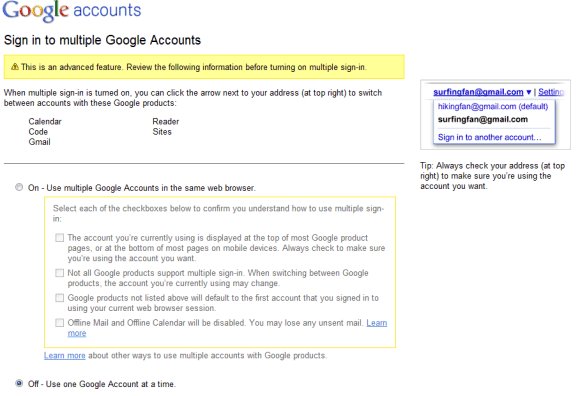 Google est en train de déployer une option multi-comptes