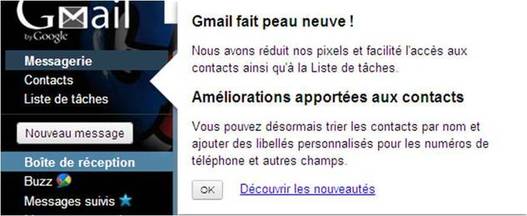 Du nouveau sur Gmail