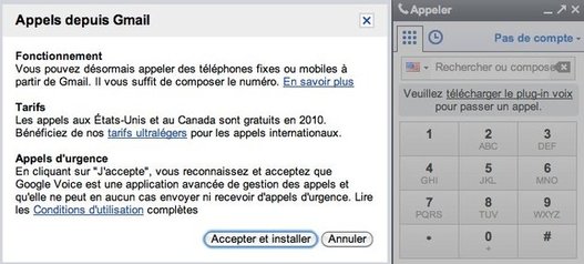 Google Voice sur Gmail - ça marche en France mais pas longtemps