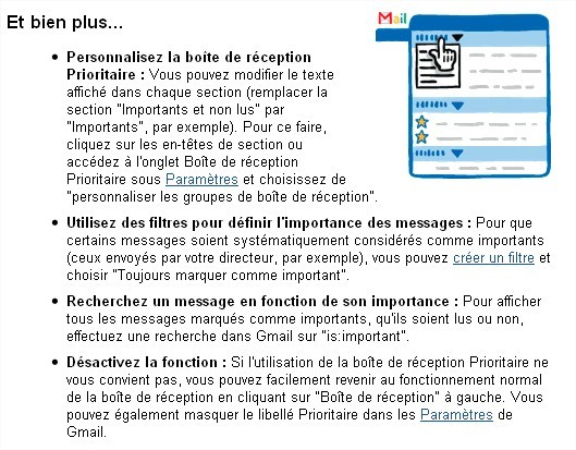 Boite Prioritaire sur Gmail - Les premiers tests