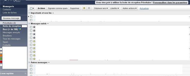 Boite Prioritaire sur Gmail - Les premiers tests