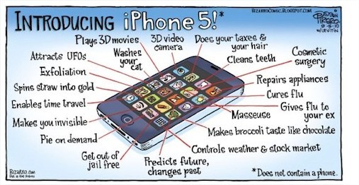 L'iPhone 5 nous offrira t il tout ça ? ( humour )