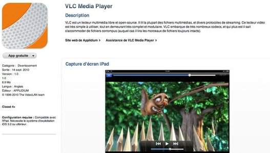 VLC Media Player pour iPad est disponible sur l'App Store