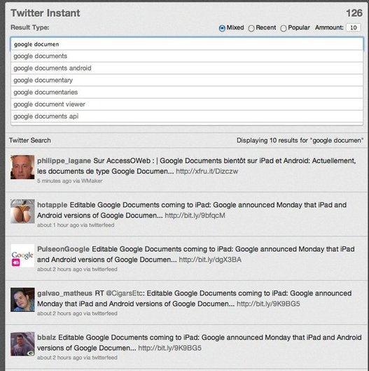 Après Google et Youtube voici Twitter Instant