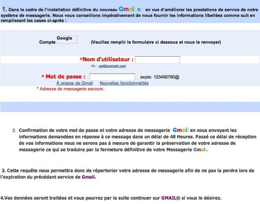 Ne croyez pas à ce genre de message de Gmail