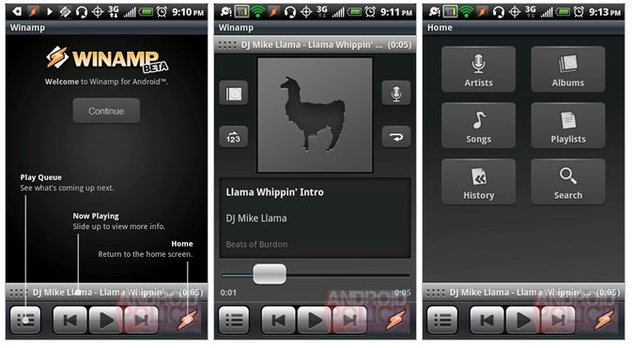 Winamp - une version bêta disponible sur Android