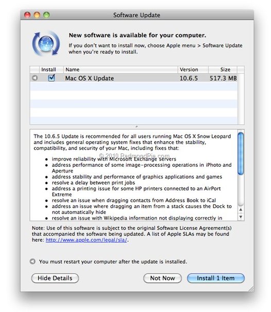 Mac OS X - Apple lance sa mise jour 10.6.5