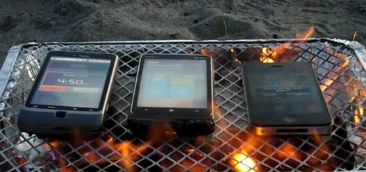 De Android, iPhone 4 ou Windows Phone 7, qui brûle le  mieux ?
