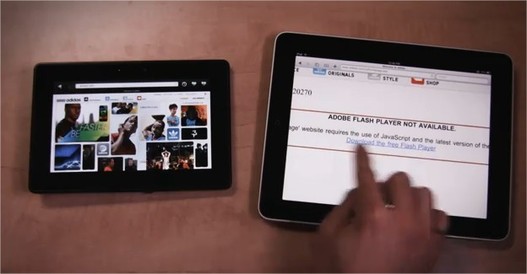 Blackberry Playbook vs iPad en vidéo