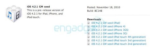iOS 4.2.1 GM est disponible pour les développeurs