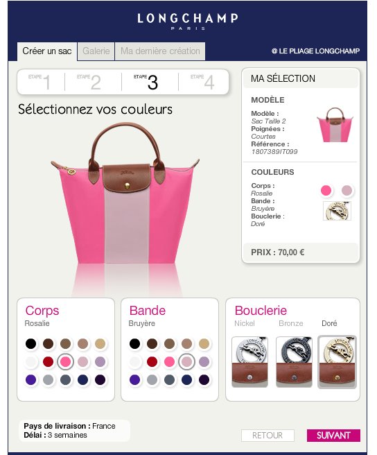 Facebook - Personnalisez votre sac Longchamp