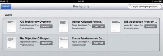 Apple offre des eBooks sur le développement iOS via l'iBookstore