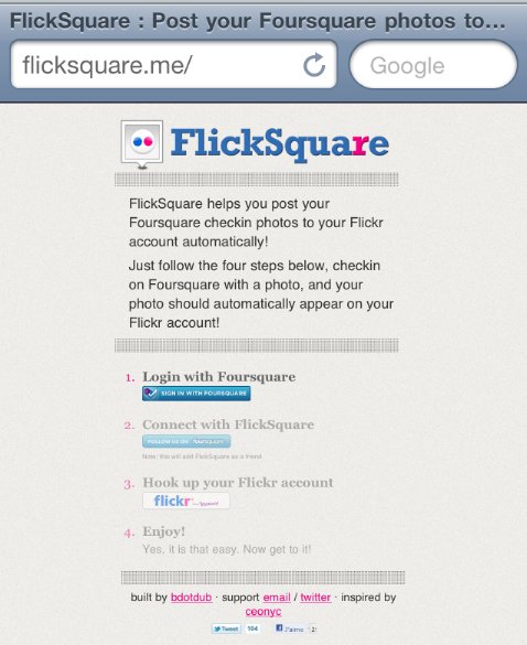 Foursquare + Flickr = FlickSquare