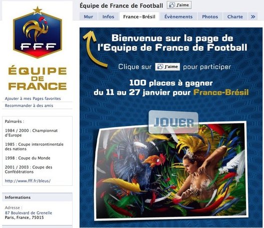 Le Facebook de l'Equipe de France de Foot