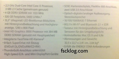 Les caractéristiques techniques du futur MacBook Pro 13" ?