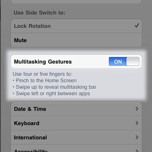 iOS 4.3 - Les nouveaux gestes sont activables !