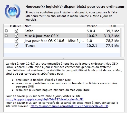 Mac OS X 10.6.7 est disponible !