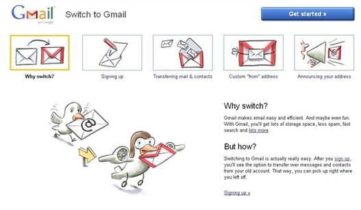 Switch to Gmail - un site pour passer à Gmail étape par étape