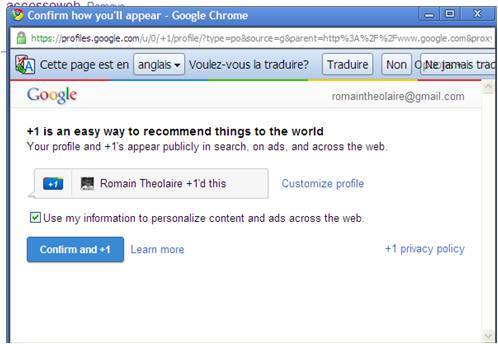 Google +1 - Le nouveau service est disponible !
