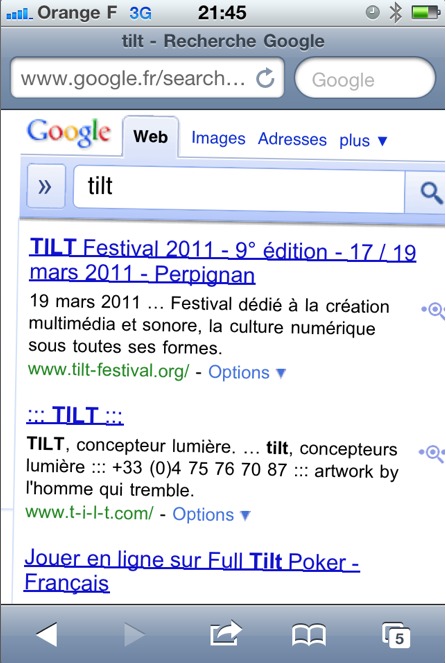 Google fait " tilt " sur l'iPhone !!!