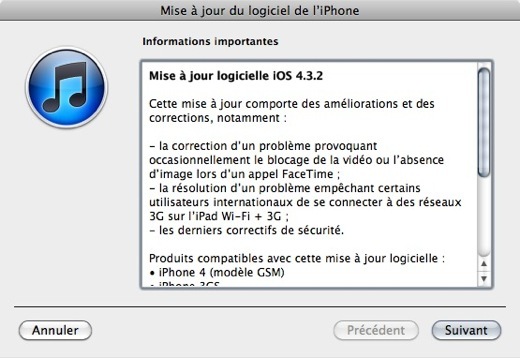 Télécharger iOS 4.3.2 pour iPhone, iPod Touch et iPad
