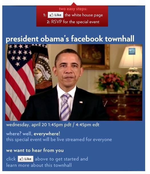 Barack Obama en direct live sur Facebook