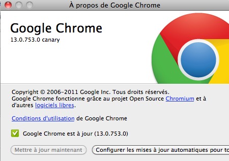 Google Chrome Canary pour Mac est disponible