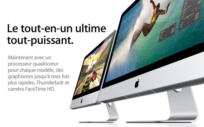 Apple lance de nouveaux iMac avec SandyBridge, Thunderbolt et caméra FaceTime HD