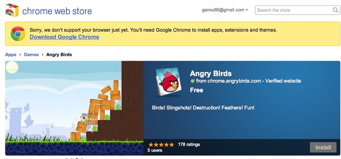 Angry Birds débarque sur Google Chrome