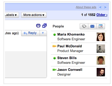 Widget People Gmail - L'option qui manquait à Gmail