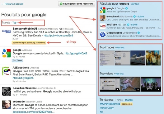 Twitter améliore sa recherche en copiant sur Google