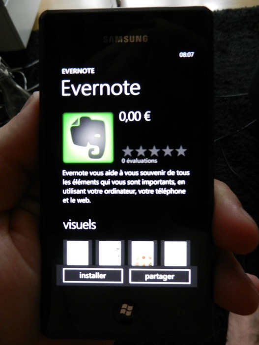 Evernote débarque sur Windows Phone 7