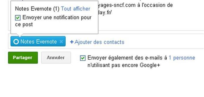 Partager du contenu Google + dans Evernote c'est possible !