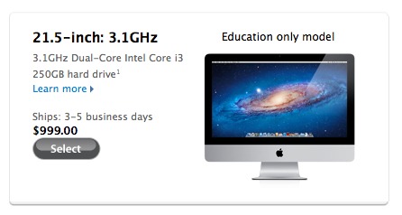 Un iMac low cost pour les étudiants américains