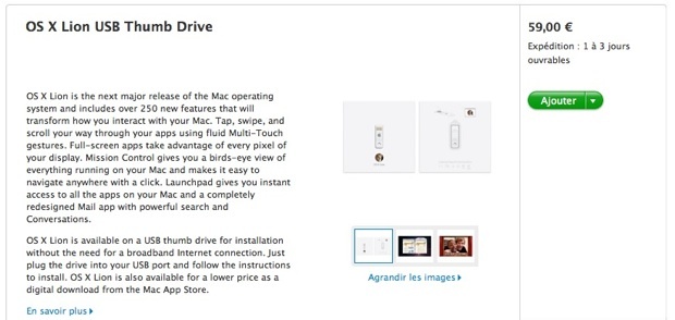 Mac OS X Lion - La clé USB d'installation est disponible